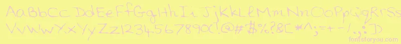 SaddleRegular Font – Pink Fonts on Yellow Background