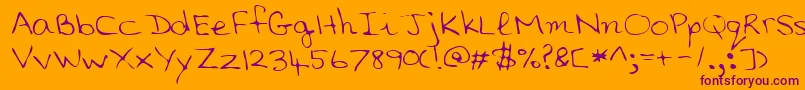 SaddleRegular Font – Purple Fonts on Orange Background