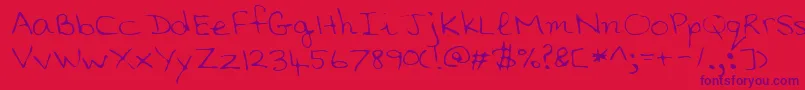 Police SaddleRegular – polices violettes sur fond rouge