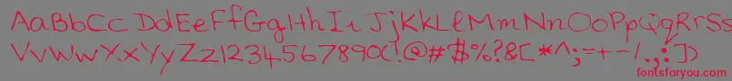 SaddleRegular Font – Red Fonts on Gray Background