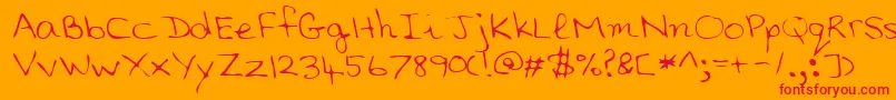 SaddleRegular Font – Red Fonts on Orange Background