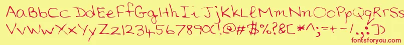 SaddleRegular Font – Red Fonts on Yellow Background