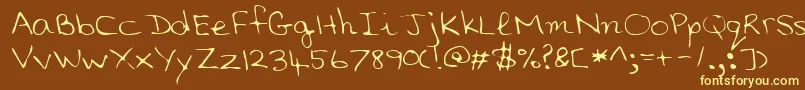 SaddleRegular Font – Yellow Fonts on Brown Background
