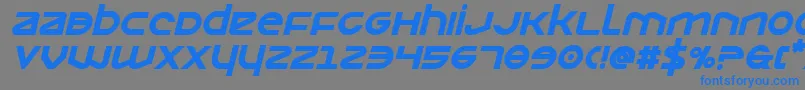 フォントOpilioboldital – 灰色の背景に青い文字