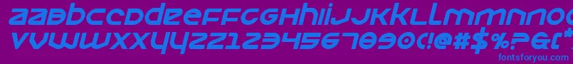 Opilioboldital Font – Blue Fonts on Purple Background