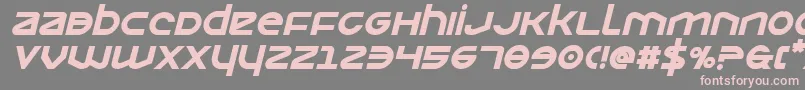 フォントOpilioboldital – 灰色の背景にピンクのフォント