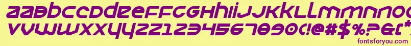 Opilioboldital-Schriftart – Violette Schriften auf gelbem Hintergrund