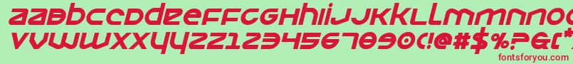 Opilioboldital-Schriftart – Rote Schriften auf grünem Hintergrund