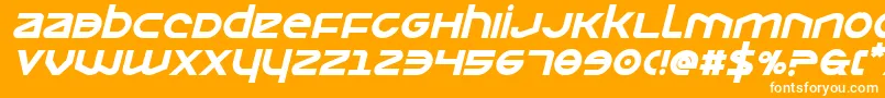 フォントOpilioboldital – オレンジの背景に白い文字