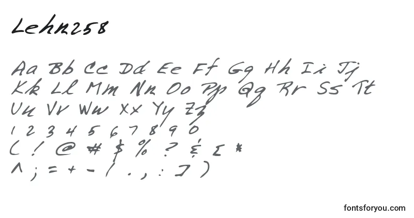 Lehn258-fontti – aakkoset, numerot, erikoismerkit