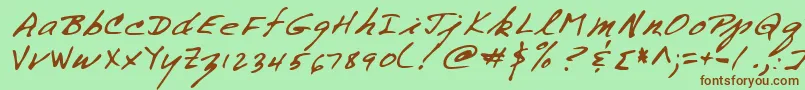 Lehn258 Font – Brown Fonts on Green Background