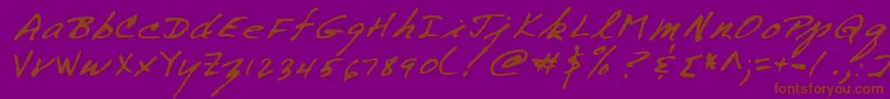 Lehn258-Schriftart – Braune Schriften auf violettem Hintergrund