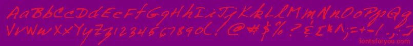 Lehn258-Schriftart – Rote Schriften auf violettem Hintergrund