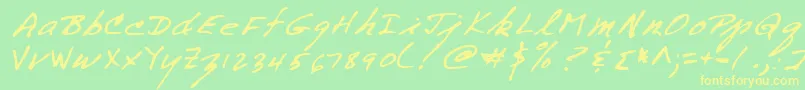 Lehn258 Font – Yellow Fonts on Green Background