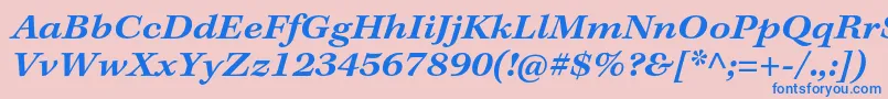 フォントKeplerstdSemiboldextitcapt – ピンクの背景に青い文字