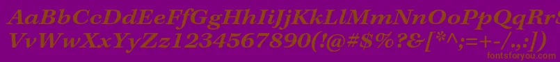 Czcionka KeplerstdSemiboldextitcapt – brązowe czcionki na fioletowym tle