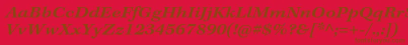 フォントKeplerstdSemiboldextitcapt – 赤い背景に茶色の文字