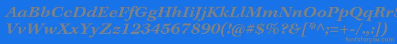 フォントKeplerstdSemiboldextitcapt – 青い背景に灰色の文字