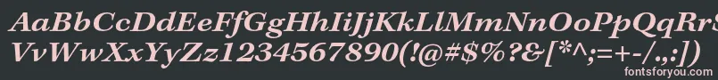 フォントKeplerstdSemiboldextitcapt – 黒い背景にピンクのフォント