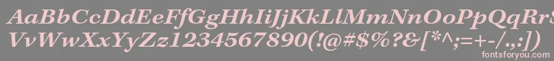 フォントKeplerstdSemiboldextitcapt – 灰色の背景にピンクのフォント
