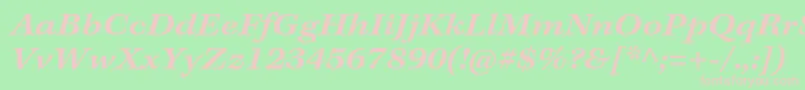 Шрифт KeplerstdSemiboldextitcapt – розовые шрифты на зелёном фоне