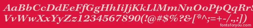 フォントKeplerstdSemiboldextitcapt – 赤い背景にピンクのフォント