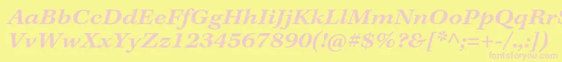 KeplerstdSemiboldextitcapt Font – Pink Fonts on Yellow Background