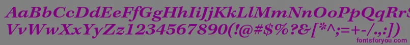 フォントKeplerstdSemiboldextitcapt – 紫色のフォント、灰色の背景