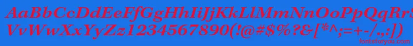 KeplerstdSemiboldextitcapt Font – Red Fonts on Blue Background