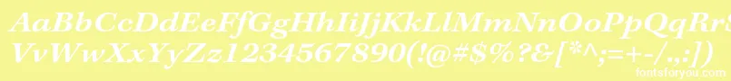 Шрифт KeplerstdSemiboldextitcapt – белые шрифты на жёлтом фоне
