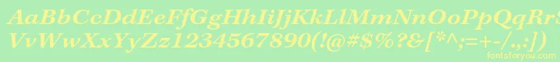Шрифт KeplerstdSemiboldextitcapt – жёлтые шрифты на зелёном фоне
