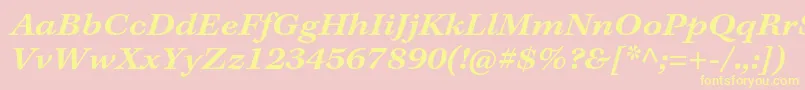 Шрифт KeplerstdSemiboldextitcapt – жёлтые шрифты на розовом фоне