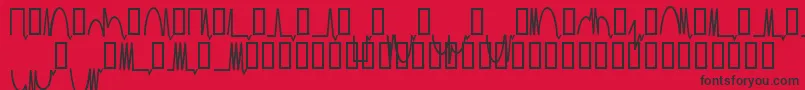 Fonte MesaanalogMedium – fontes pretas em um fundo vermelho