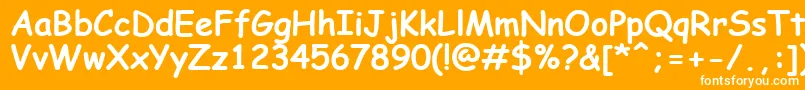 Comicbd0-Schriftart – Weiße Schriften auf orangefarbenem Hintergrund
