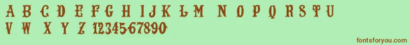 LostSaloon Font – Brown Fonts on Green Background