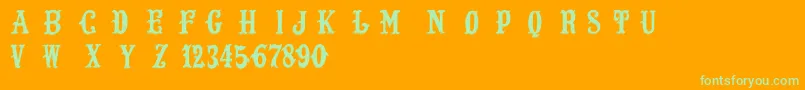 LostSaloon Font – Green Fonts on Orange Background