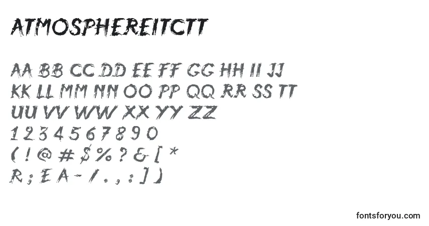 Шрифт AtmosphereitcTt – алфавит, цифры, специальные символы