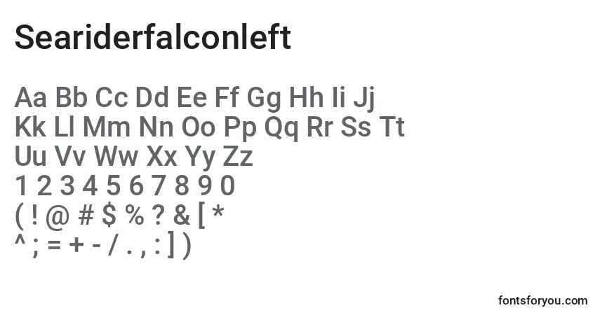 Schriftart Seariderfalconleft – Alphabet, Zahlen, spezielle Symbole