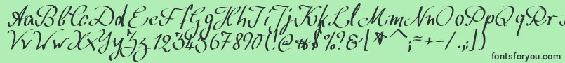 Шрифт WolgastScript – чёрные шрифты на зелёном фоне
