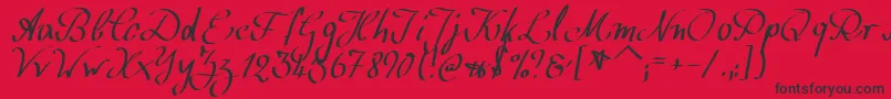 WolgastScript Font – Black Fonts on Red Background