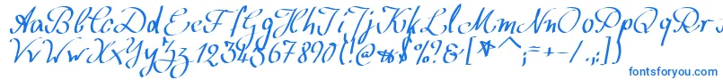 フォントWolgastScript – 青いフォント