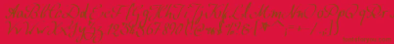 WolgastScript Font – Brown Fonts on Red Background