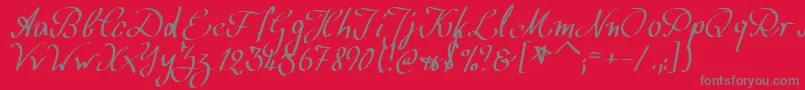WolgastScript Font – Gray Fonts on Red Background