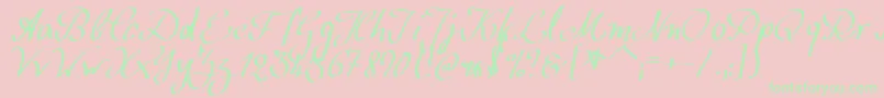 WolgastScript Font – Green Fonts on Pink Background