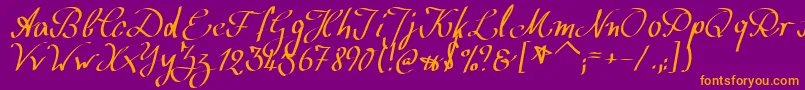 WolgastScript Font – Orange Fonts on Purple Background