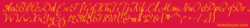 WolgastScript Font – Orange Fonts on Red Background
