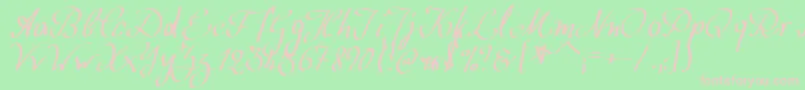 WolgastScript-Schriftart – Rosa Schriften auf grünem Hintergrund