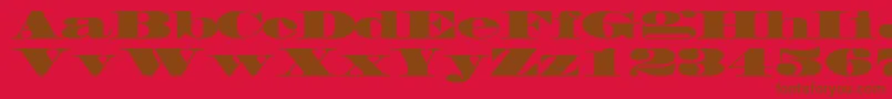 FacadesskRegular-Schriftart – Braune Schriften auf rotem Hintergrund