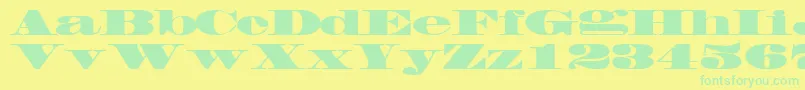 More about FacadesskRegular Font FacadesskRegular Font – Green Fonts on Yellow Background