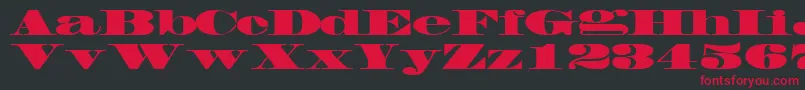 Czcionka FacadesskRegular – czerwone czcionki na czarnym tle